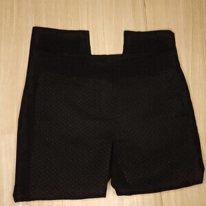 Loft Petite Black Marisa Ankle Pants Metallic Gold Dot Detail 6P